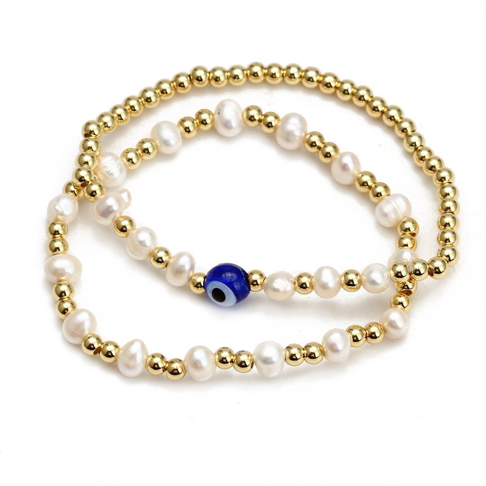 Eye Beads Bracelet Set | Gold Plated | Gemini Lulu