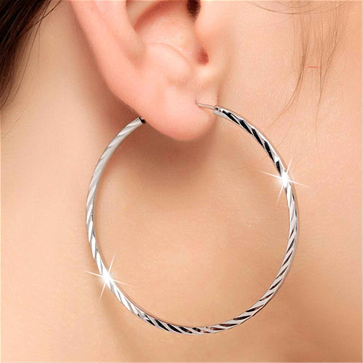 Gemini Lulu 925 Sterling Silver Hoop Earrings for Women