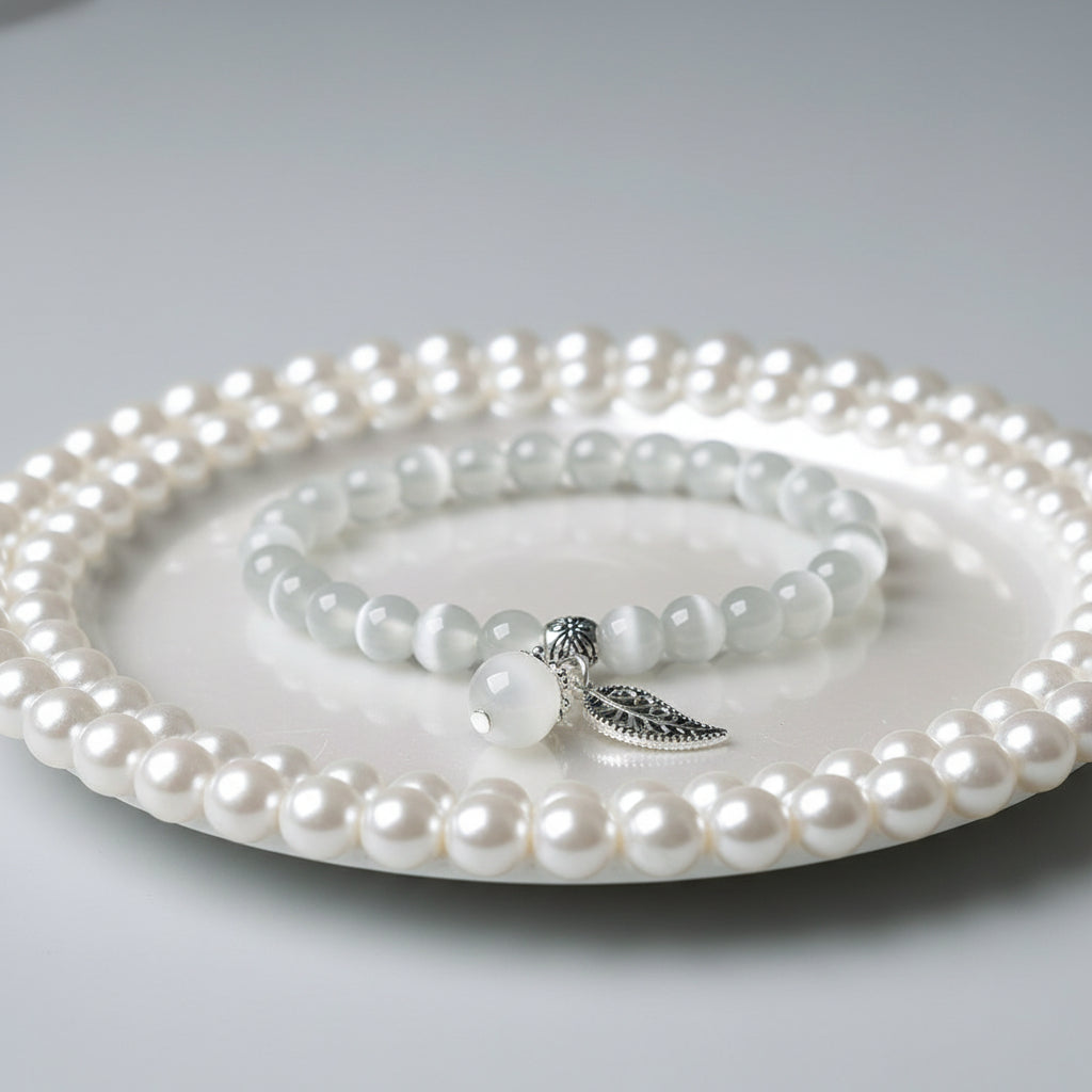 Handmade Cat's Eye Stone Natural Crystal Bracelet