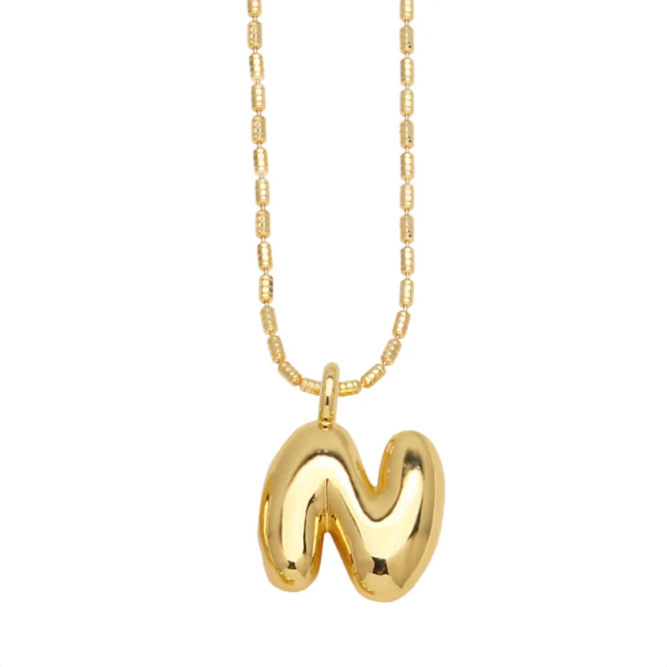 Gold Initial Pendant Necklace | Gold Plated | Gemini Lulu