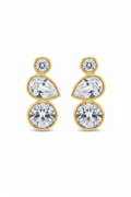 18K Gold Plated Drop Earrings | Three-Tier | Gemini Lulu