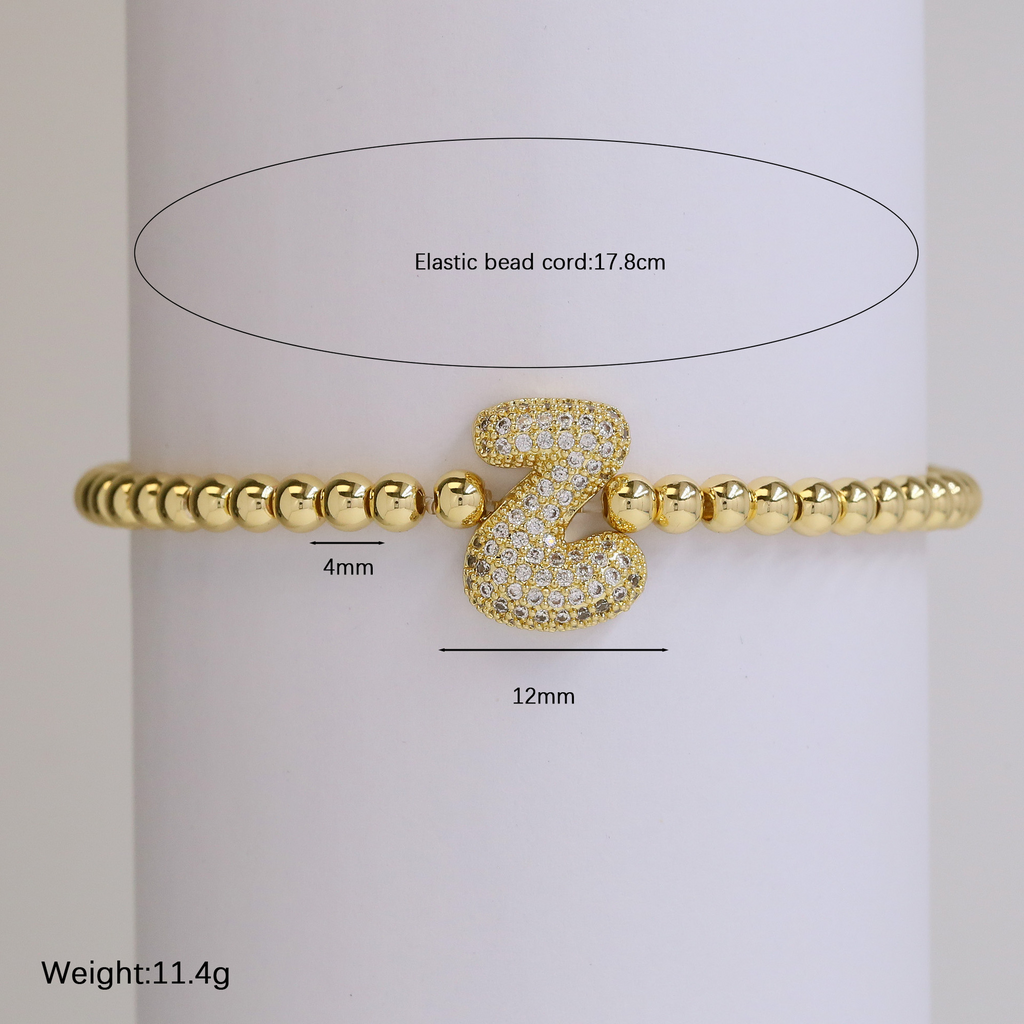 Personalised Gold Letter Bracelet | 18K Gold Plated | Gemini Lulu