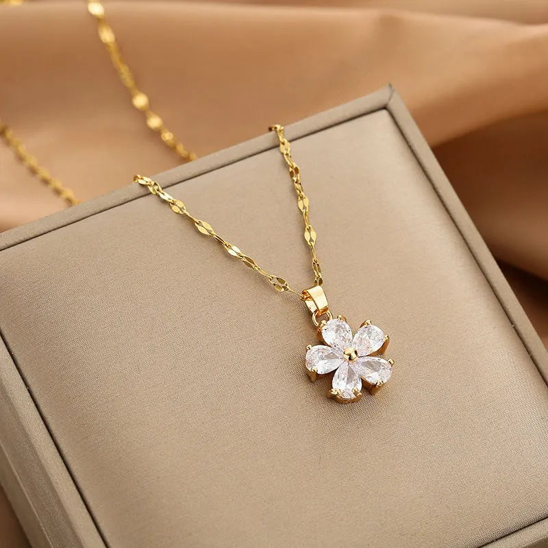 Gold Plated Clavicle Necklace | Titanium Steel | Gemini Lulu