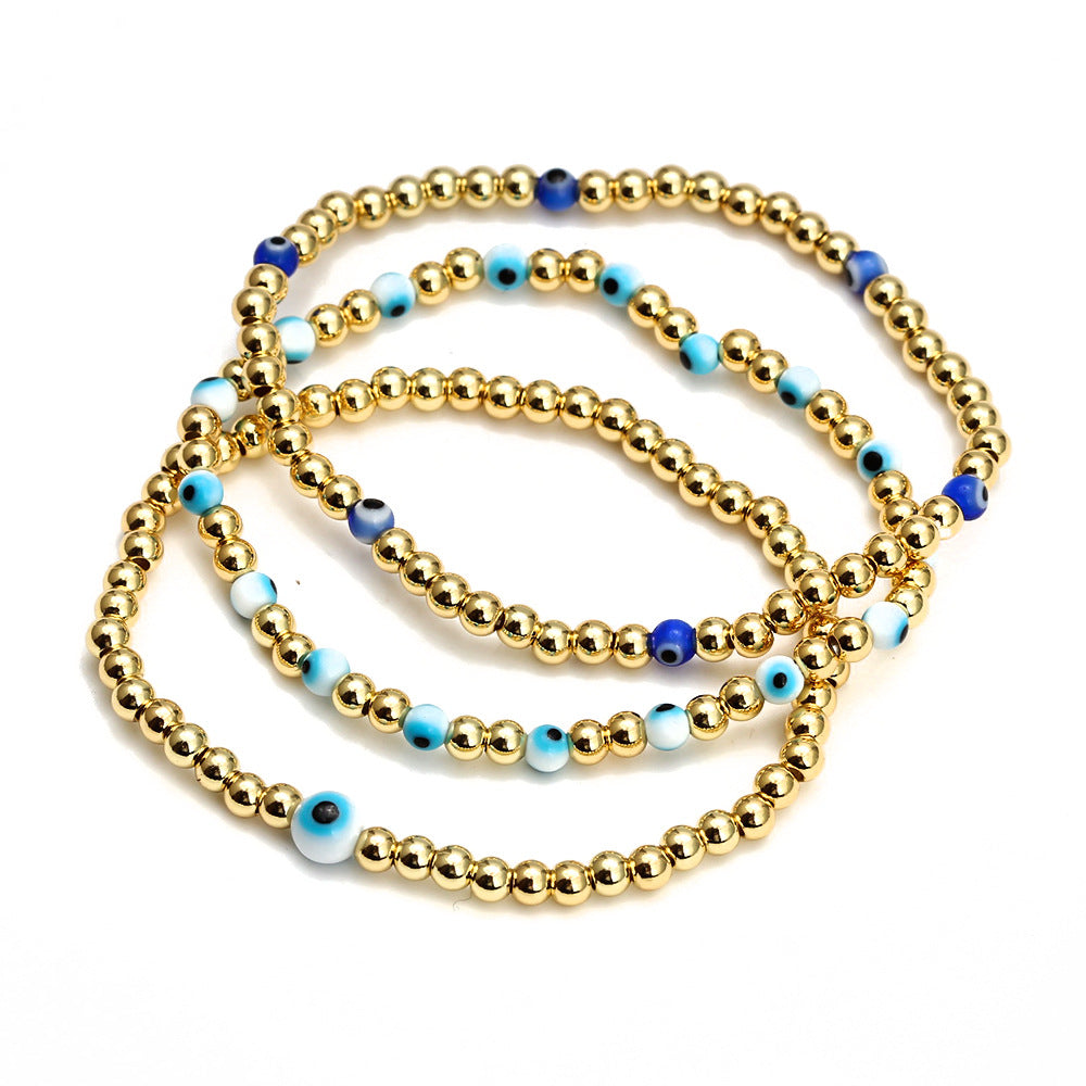 Eye Beads Bracelet Set | Gold Plated | Gemini Lulu