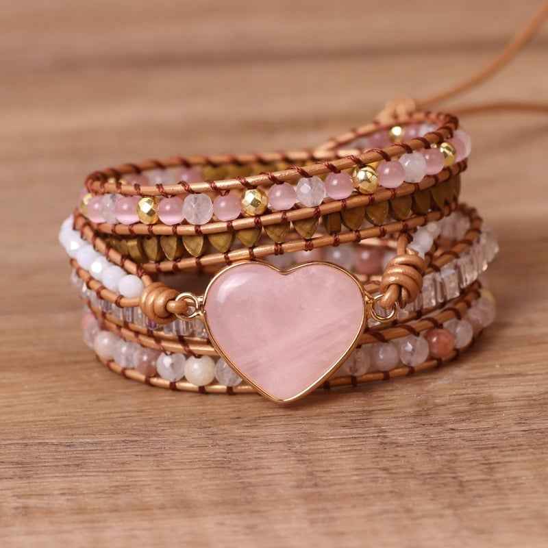 Gemini Lulu Multi-Layered Pink Crystal Love Charm Bracelet