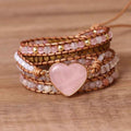Gemini Lulu Multi-Layered Pink Crystal Love Charm Bracelet