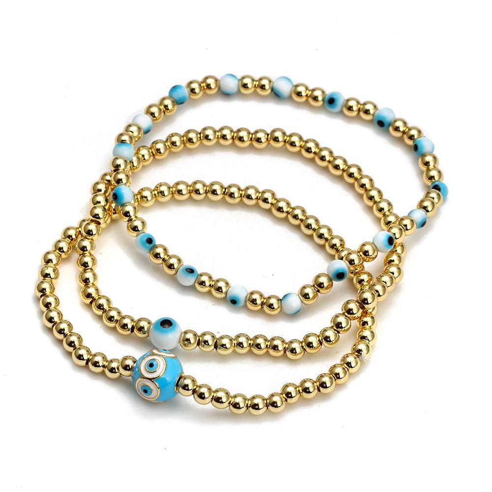 Eye Beads Bracelet Set | Gold Plated | Gemini Lulu