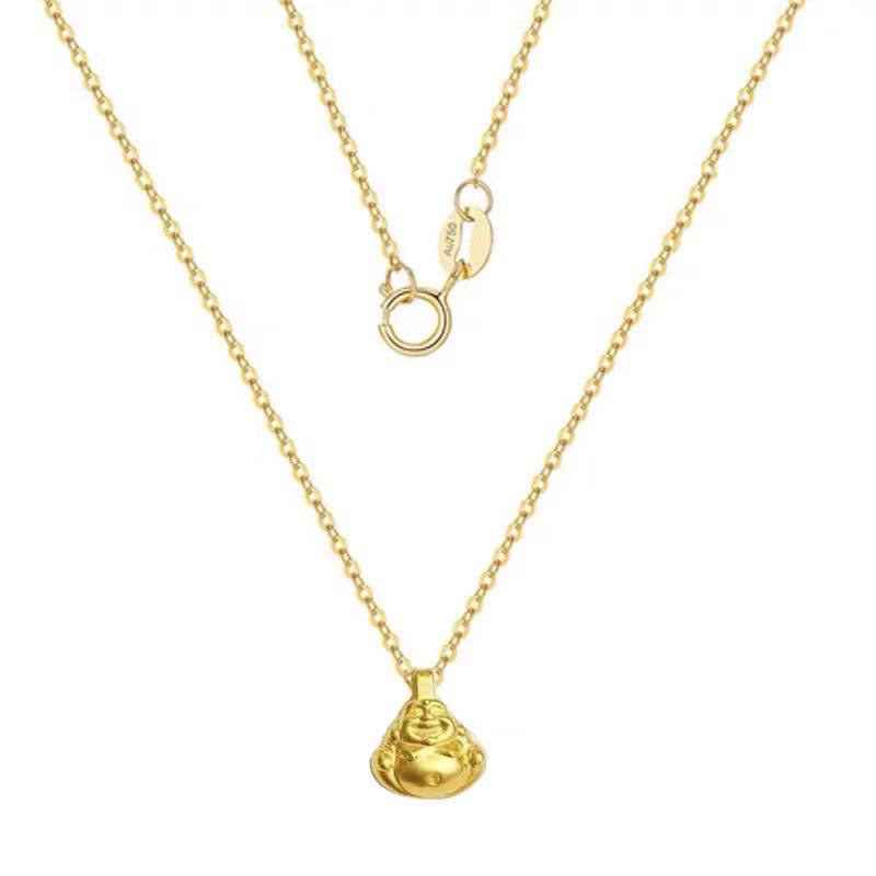 Gemini Lulu 999 Hard Gold 3D Buddha Pendant with 18K Gold Chain