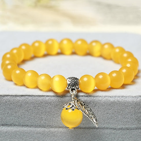 Handmade Cat's Eye Stone Natural Crystal Bracelet