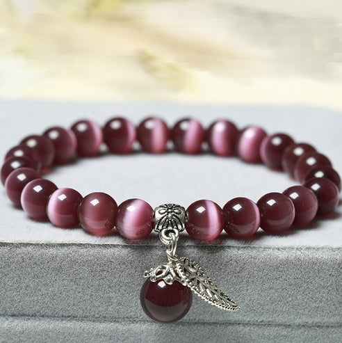 Handmade Cat's Eye Stone Natural Crystal Bracelet