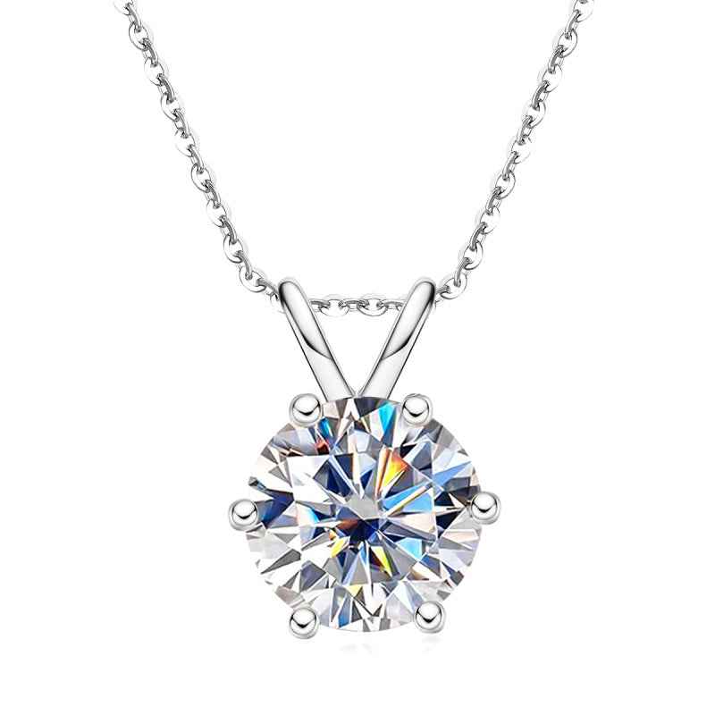 Gemini Lulu Moissanite Solitaire Pendant Necklace 1/3/5 Carat