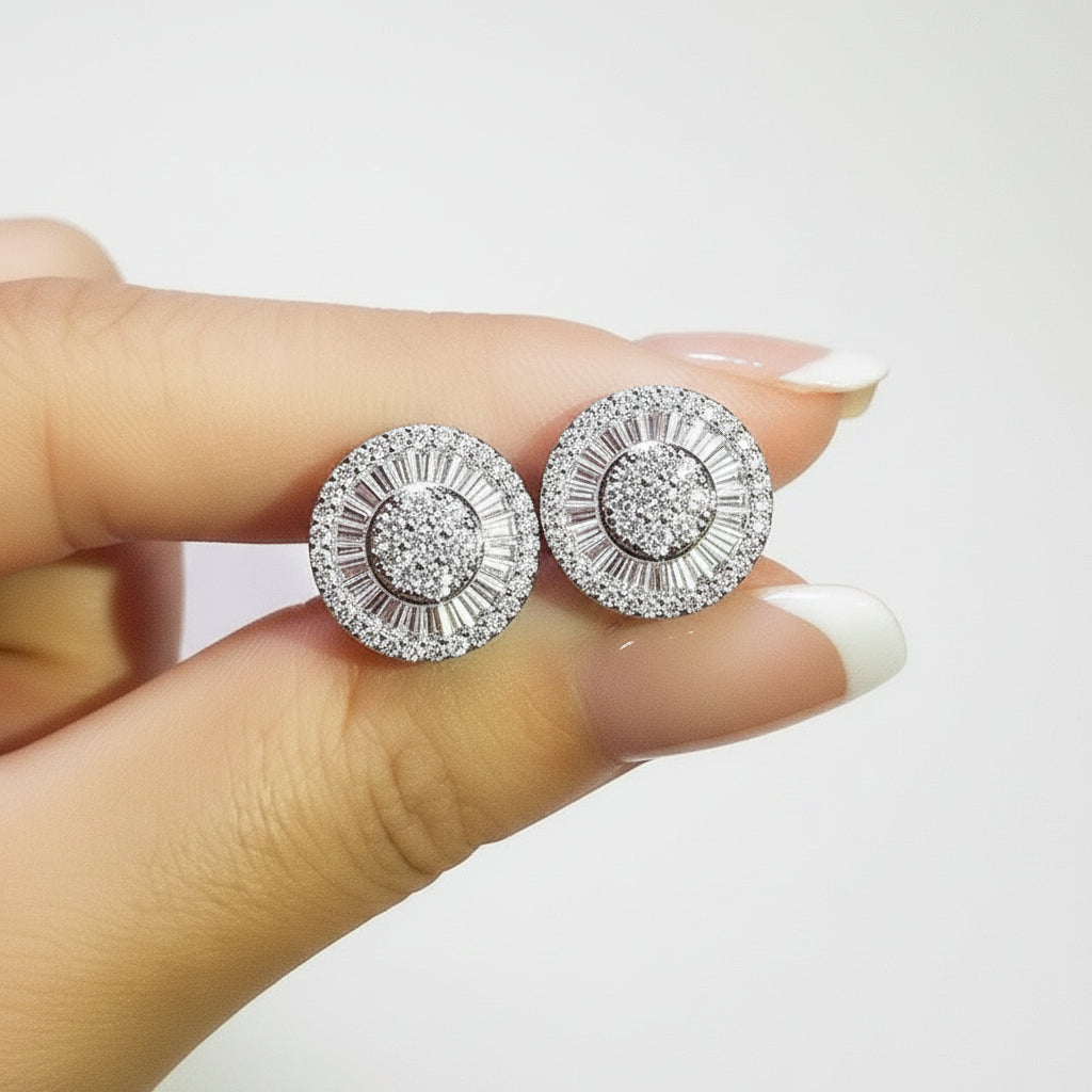 18K White Gold Zirconia Earrings | Gold Plated | Gemini Lulu