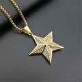 Hip Hop Jewelry with Gold-Plated Diamond Star Pendant