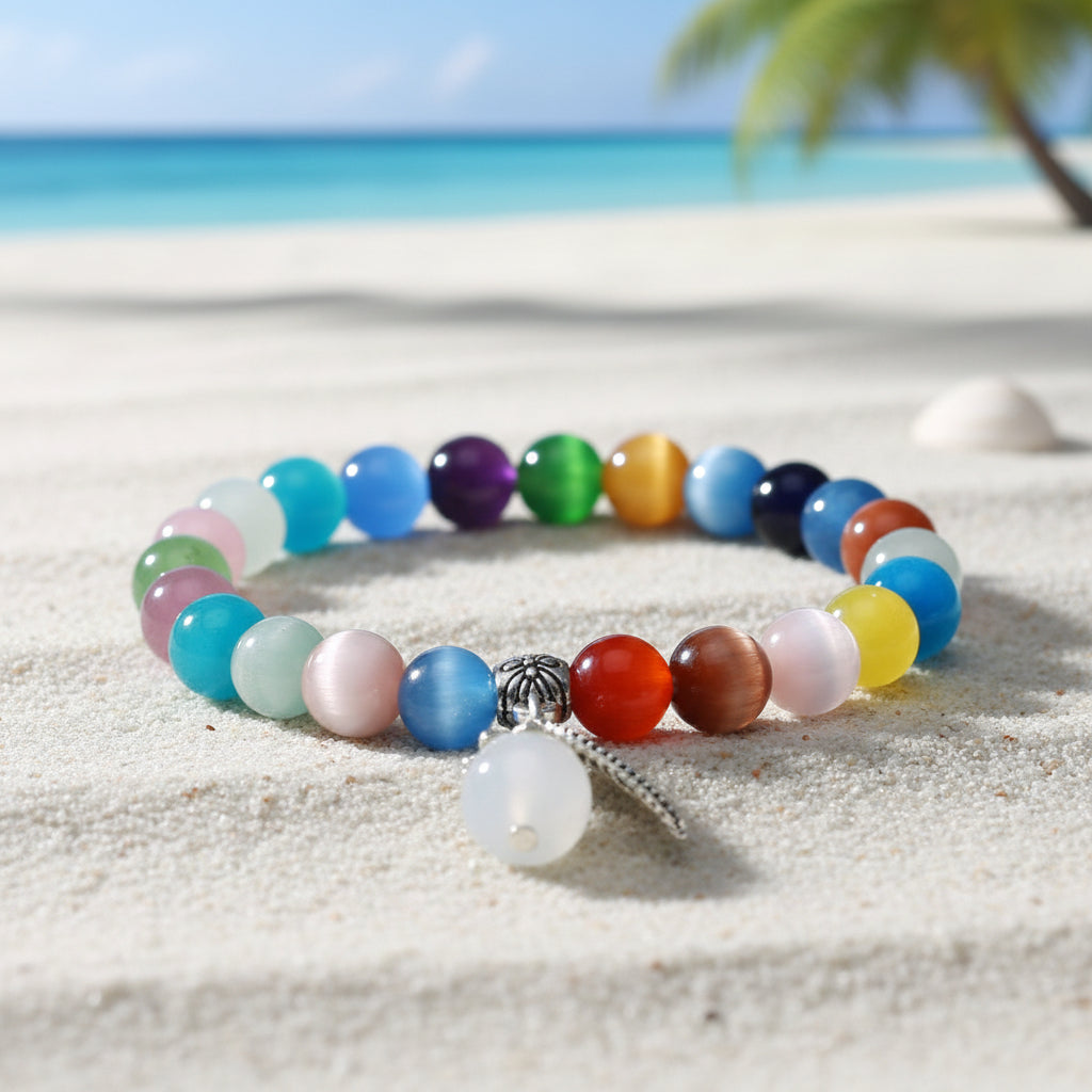 Handmade Cat's Eye Stone Natural Crystal Bracelet