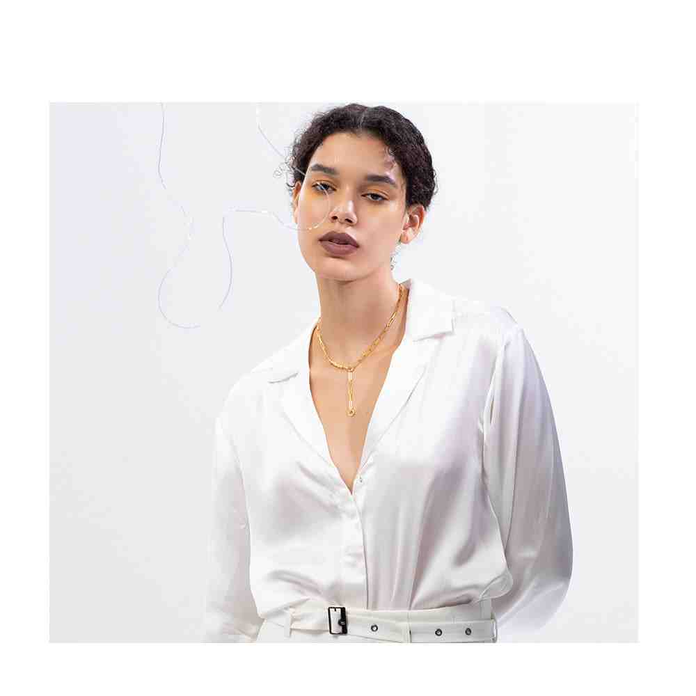 Effortlessly Chic Minimalist Paperclip Necklace – Gemini Lulu Design