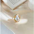 Freshwater Pearl Ring | 18K Gold Plated | Irregular Design | Gemini Lulu