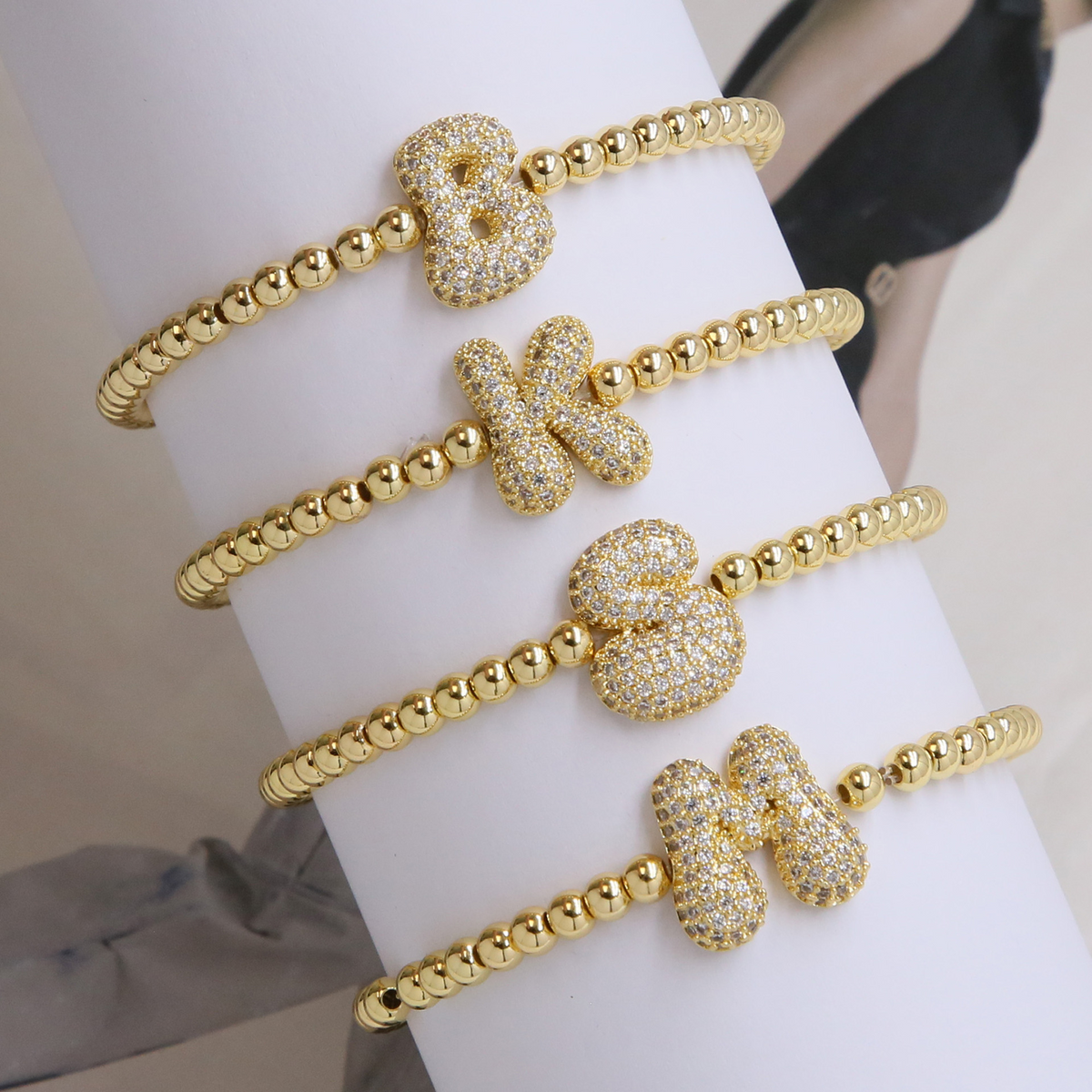 Personalised Gold Letter Bracelet | 18K Gold Plated | Gemini Lulu