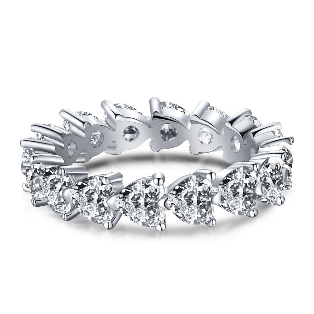 Heart & Egg Gold Plated Zircon Stacking Ring | S925 Silver | Gemini Lulu