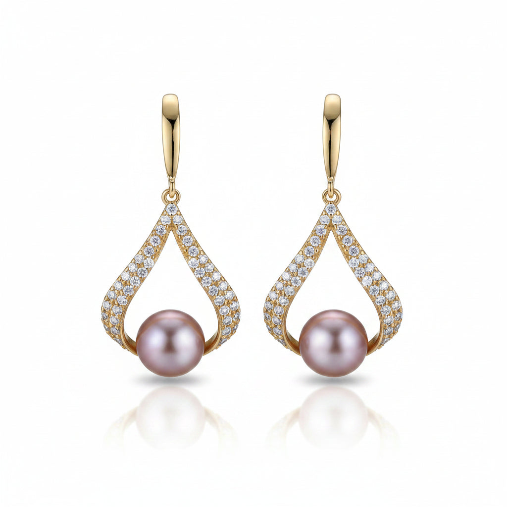 Water Drop Pearl Earrings - S925 Silver Freshwater Pearl