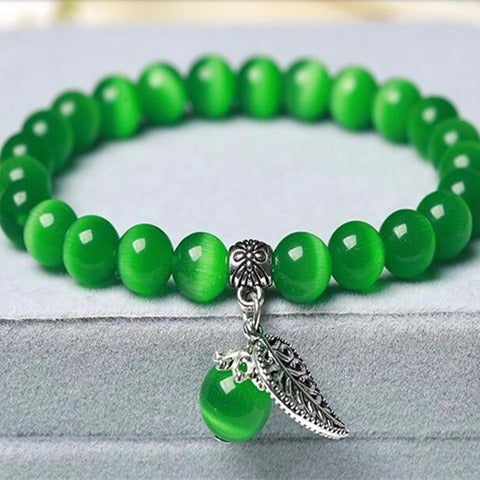 Handmade Cat's Eye Stone Natural Crystal Bracelet