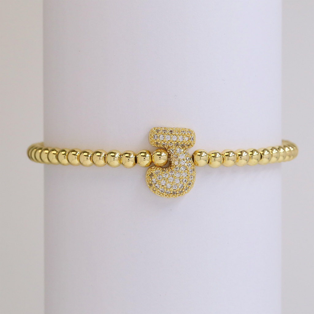 Personalised Gold Letter Bracelet | 18K Gold Plated | Gemini Lulu