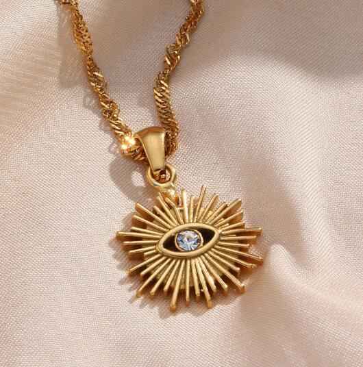 Nazar Pendant Necklace with Stainless Steel Chain