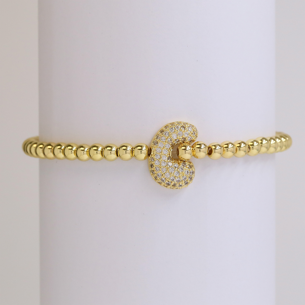 Personalised Gold Letter Bracelet | 18K Gold Plated | Gemini Lulu