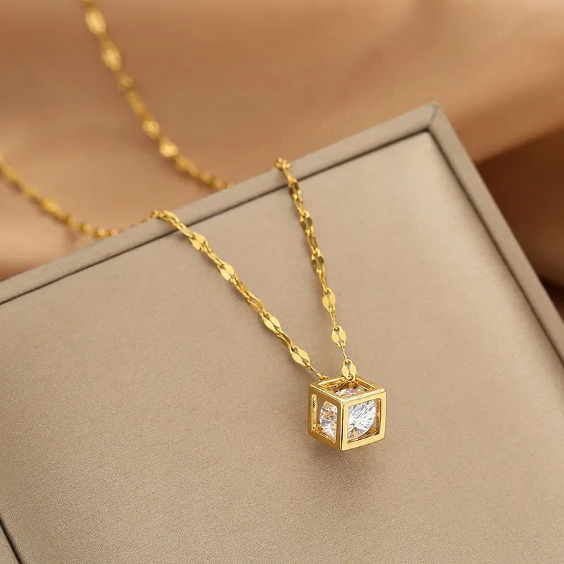 Gold Plated Clavicle Necklace | Titanium Steel | Gemini Lulu