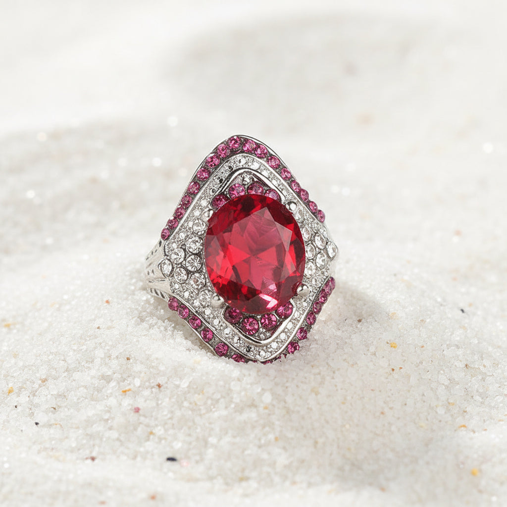 Natural Ruby Ring | 925 Sterling Silver | Gemini Lulu