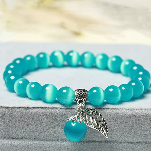 Handmade Cat's Eye Stone Natural Crystal Bracelet