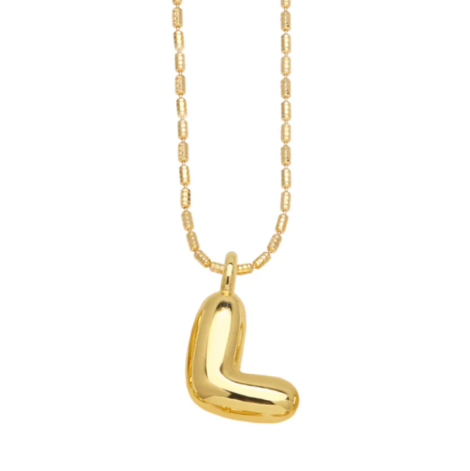 Gold Initial Pendant Necklace | Gold Plated | Gemini Lulu