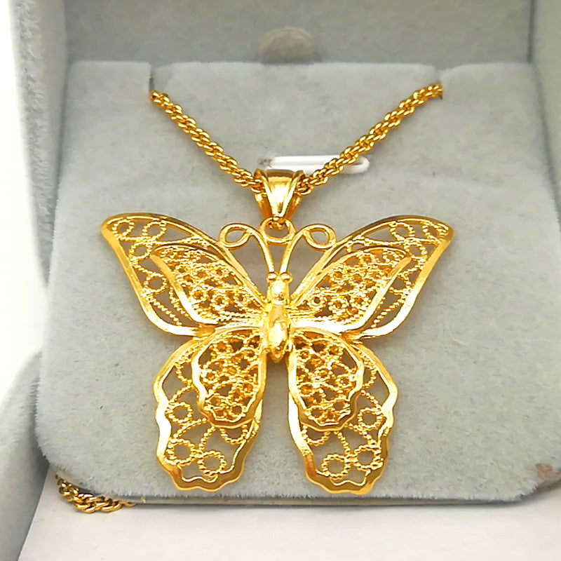 Butterfly Pendant Necklace | 24K Gold Plated | Gemini Lulu