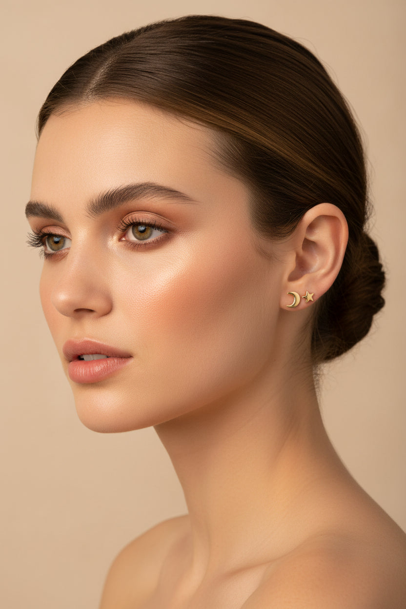 Star and Moon Minimalist Fashion Earrings