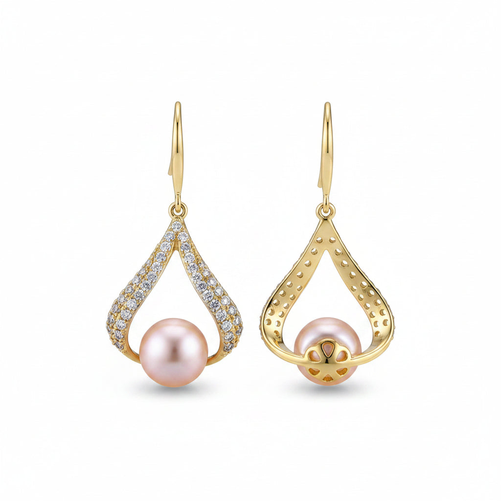 Water Drop Pearl Earrings - S925 Silver Freshwater Pearl