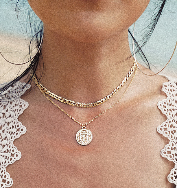Vintage-Style Coin Pendant Necklace | Gold & Silver | Gemini Lulu