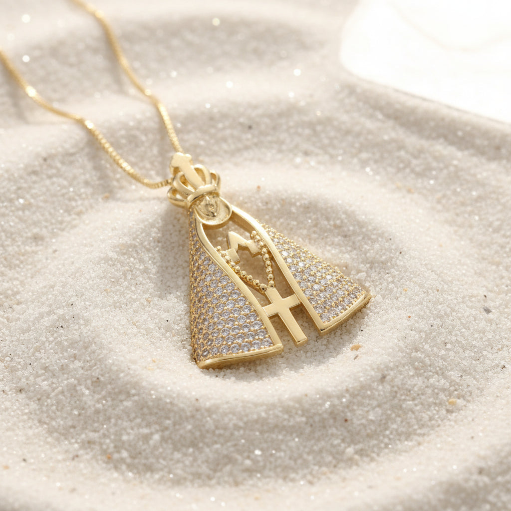 Gold Plated Zircon Cross French Retro Style | Gemini Lulu