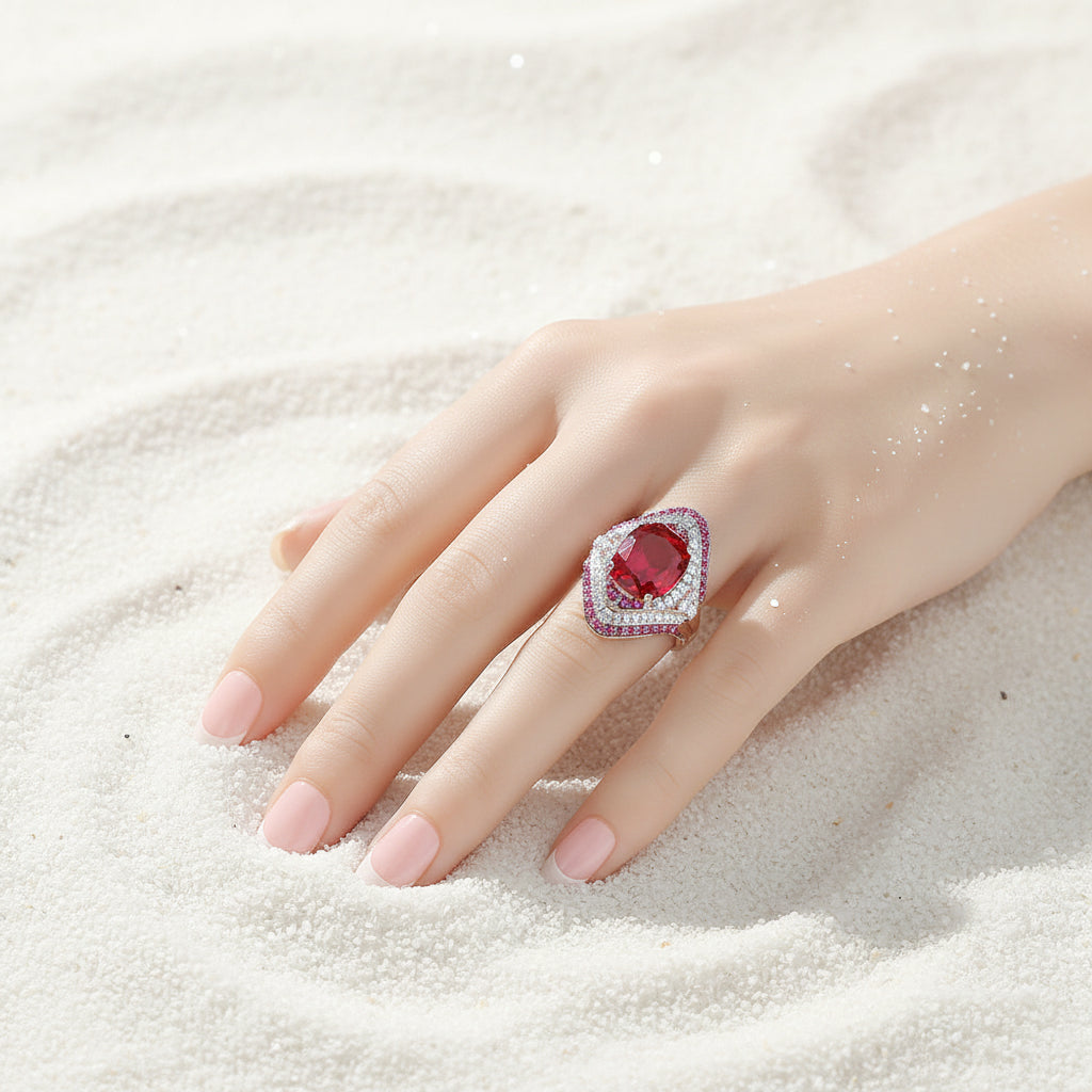Natural Ruby Ring | 925 Sterling Silver | Gemini Lulu