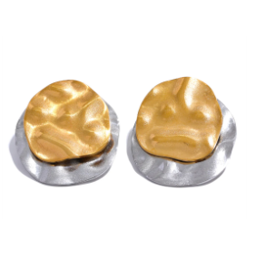 Double-Layer Organic Hammered Earrings | Gold-Plated | Gemini Lulu
