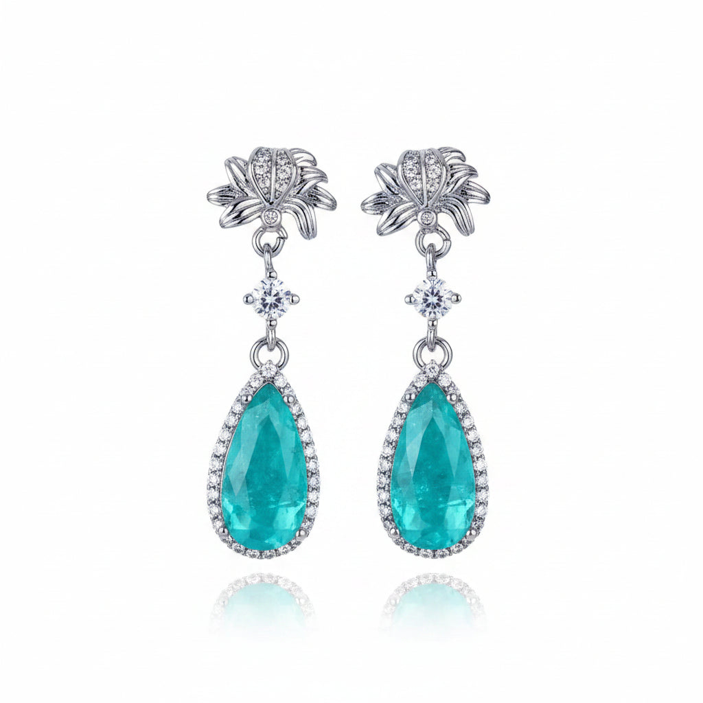 Gemstone Drop Earrings | ParaÃ­ba Tourmaline Inspired | Gemini Lulu - Gemini Lulu