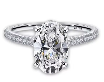 Gemini Lulu 3-Carat Oval Simulated Diamond Engagement Ring - Gemini Lulu