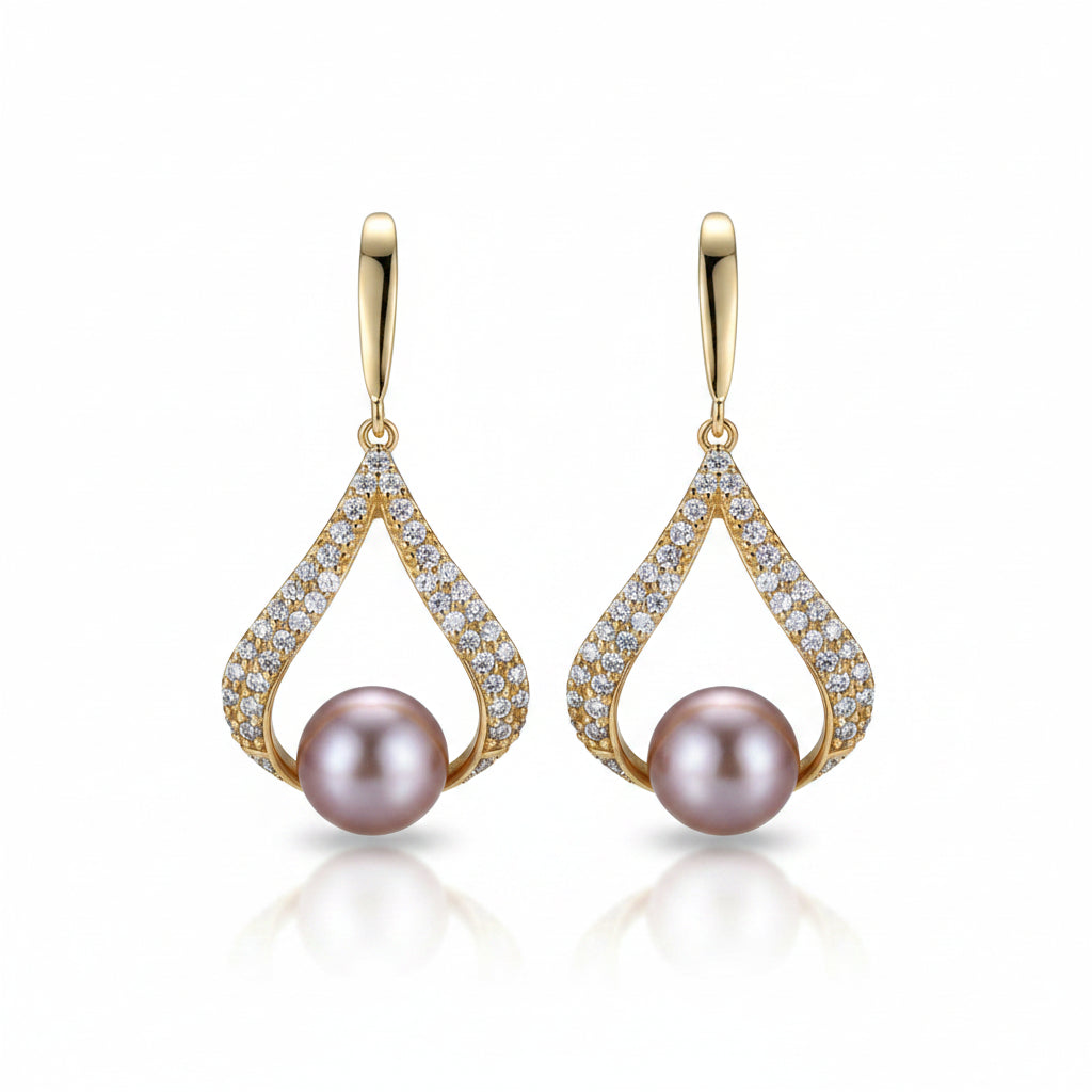 Water Drop Pearl Earrings - S925 Silver Freshwater Pearl