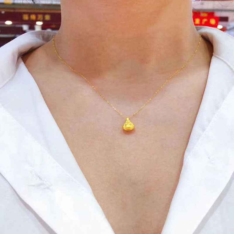 Gemini Lulu 999 Hard Gold 3D Buddha Pendant with 18K Gold Chain