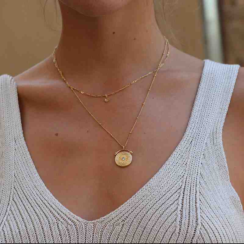 Elevate Your Style with the 18K Gold-Plated Layered Necklace