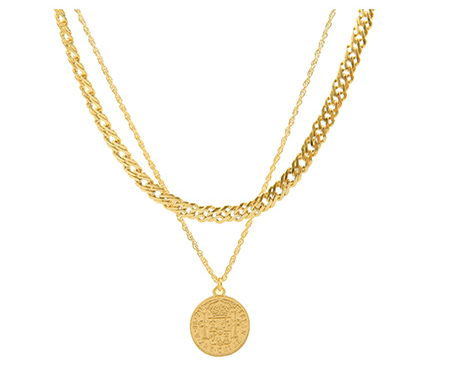 Vintage-Style Coin Pendant Necklace | Gold & Silver | Gemini Lulu