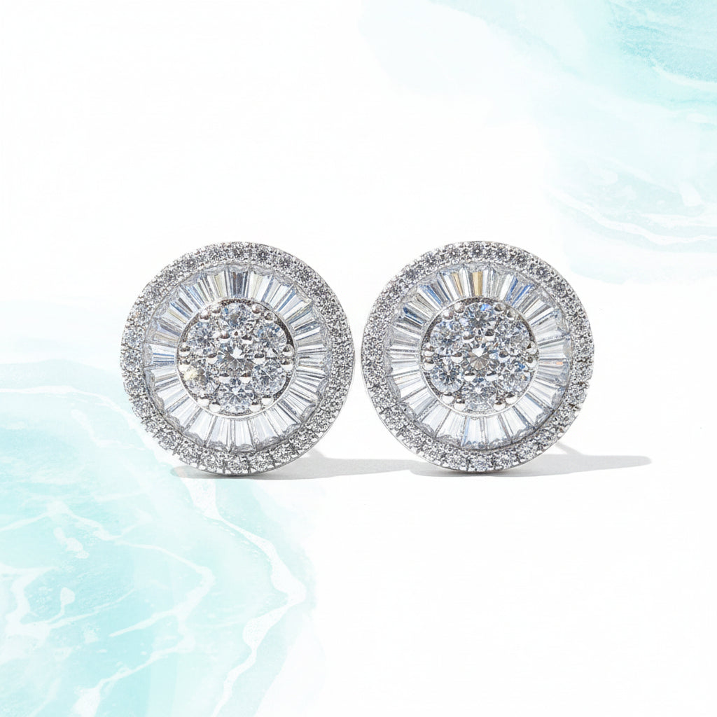 18K White Gold Zirconia Earrings | Gold Plated | Gemini Lulu