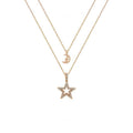Layered Star and Moon Pendant Necklace in 18K Gold Gemini Lulu - Gemini Lulu