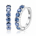 Gemini Lulu Blue Moissanite Round Stud Earrings