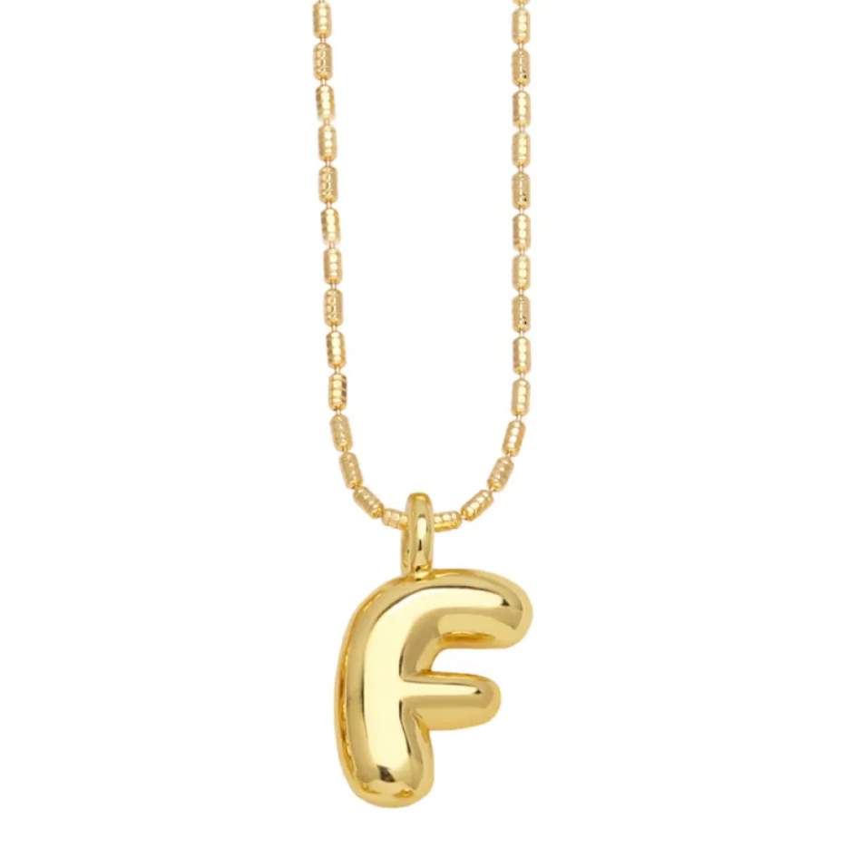 Gold Initial Pendant Necklace | Gold Plated | Gemini Lulu