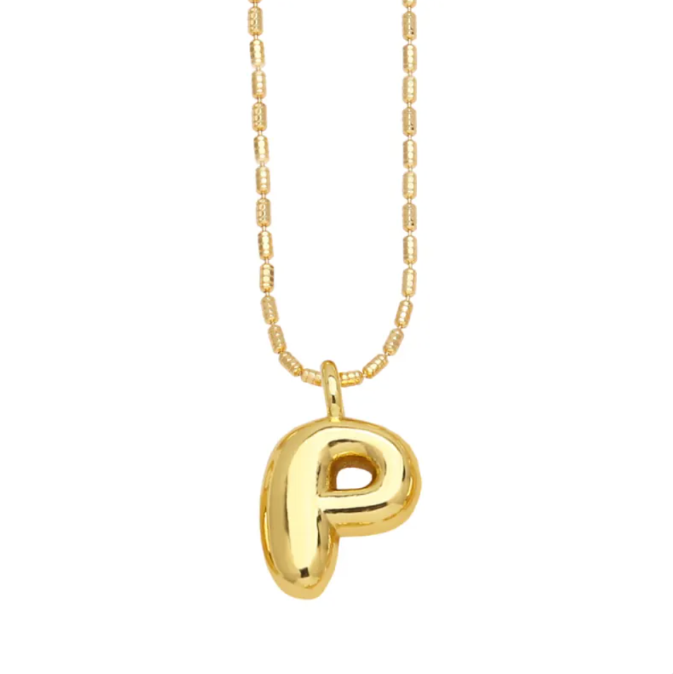 Gold Initial Pendant Necklace | Gold Plated | Gemini Lulu