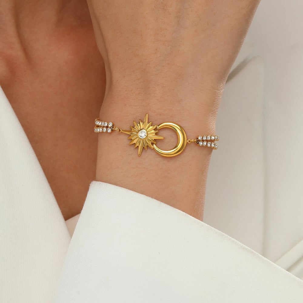 Star & Moon Bracelet | 14K Gold Plated | Gemini Lulu